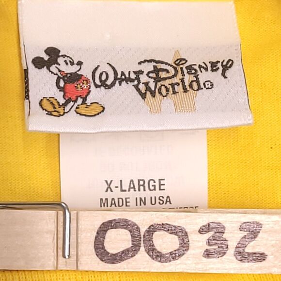 Walt Disney World Crew Neck Casual T Shirt Adult Mens Size Extra Large XL Yellow - Picture 6 of 8